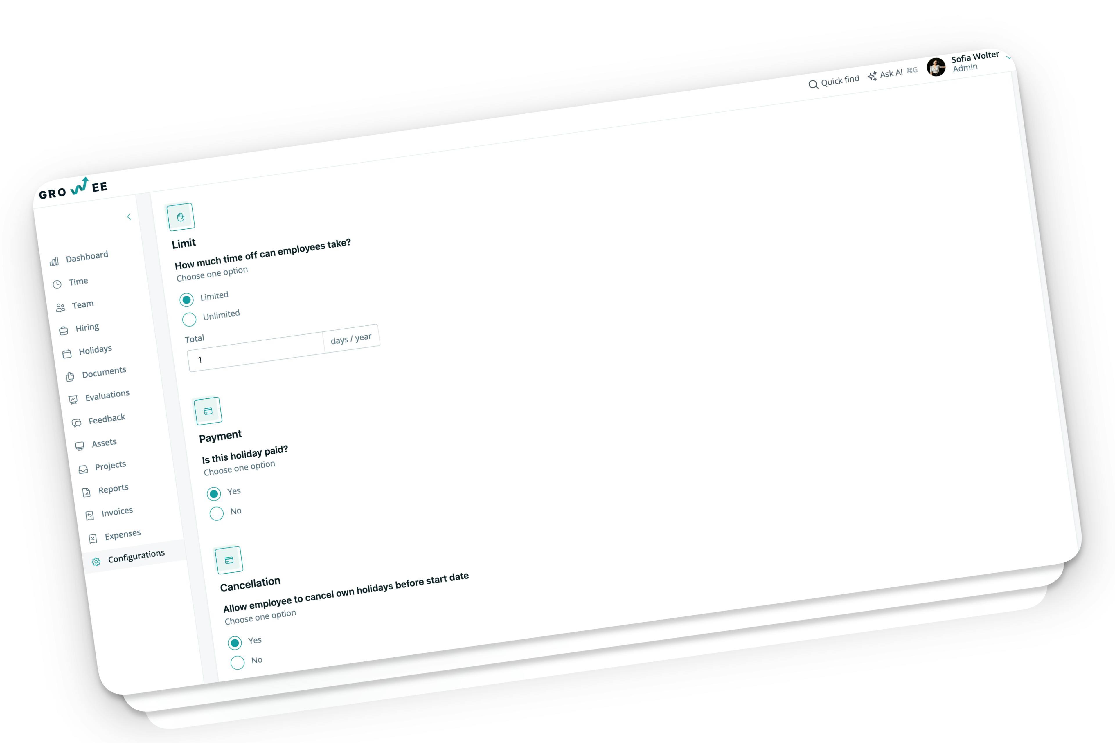 Fully Configurable Leave Policies