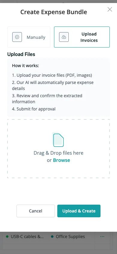 The AI receipt scan on a phone